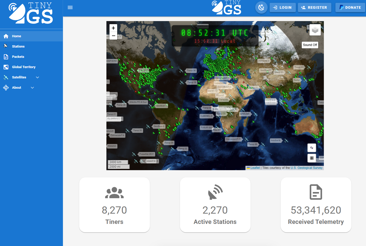 หน้า Landing Page ของเว็บไซต์ www.tinygs.com